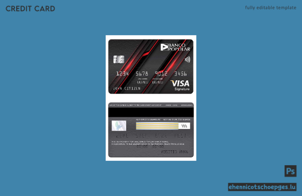 Vorschau einer Visa-Signature-Karte der Banco Popular Bank Portugal